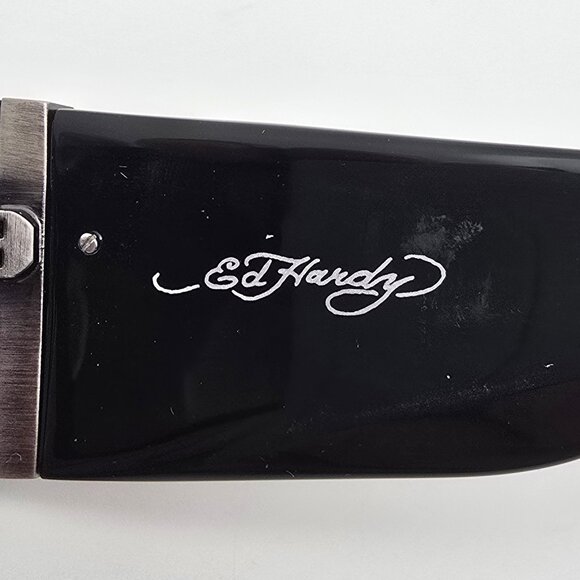 Ed Hardy EHS004 Black Rhinestone Frame Grey Gradient Lens Sunglasses w Case 63mm main image 6